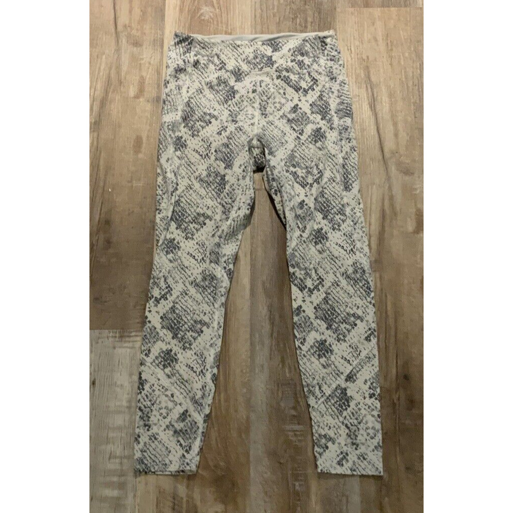 Victorias Secret PINK Sport Womens White Gray Snakeskin Print Leggings Size‎ M
